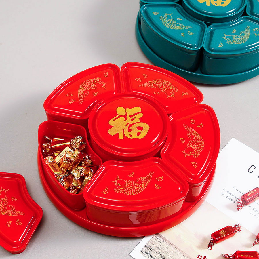 福魚旋轉糖果盒（紅/綠）