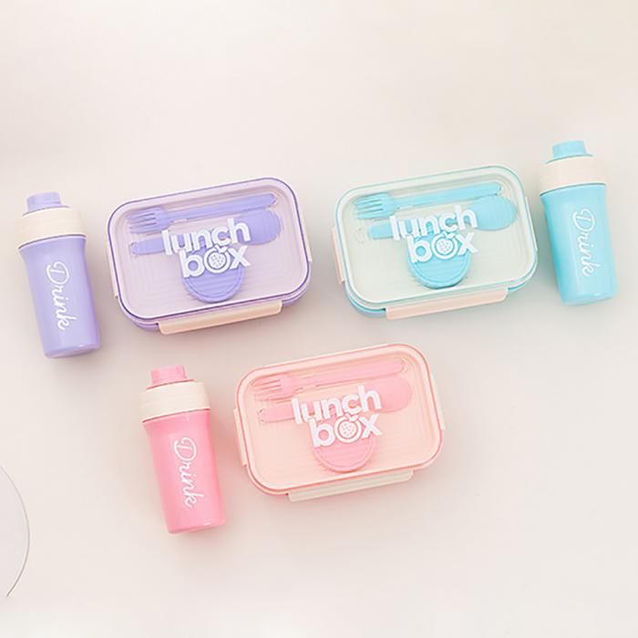 長方形沙拉飯盒水壺套裝1100ml+400ml